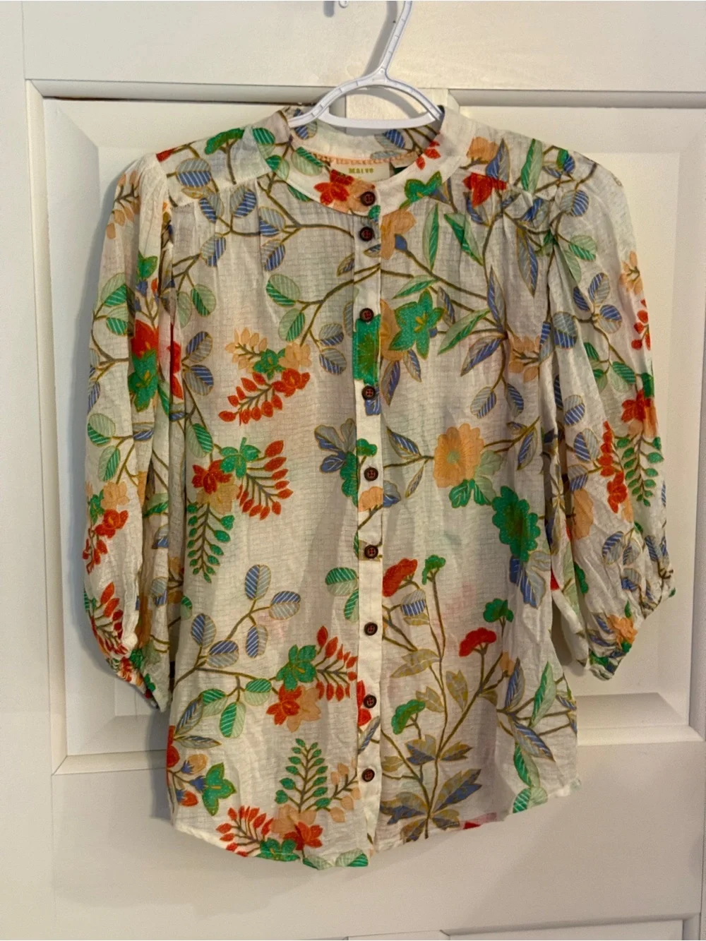 Maeve by Anthropologie Kalapana floral Button Front Blouse Size 0 6036
